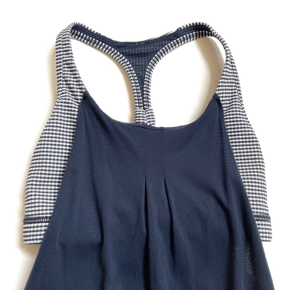 Lululemon gingham Practice Freely tank top navy - Picture 3 of 9
